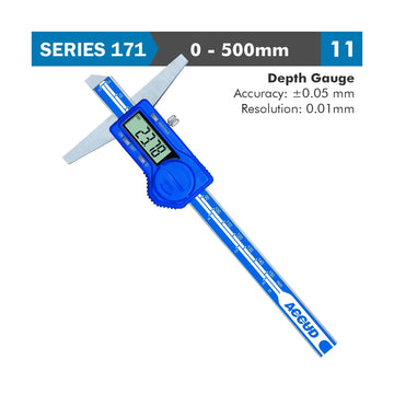 Accud Digital Depth Gauge 500mm 0.05mm Accuracy 0.01mm Resolution Stainless Steel - image 01