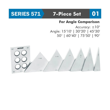 Accud Angle Gauge Block Set 7-Piece Triangle 15-90° - image 01