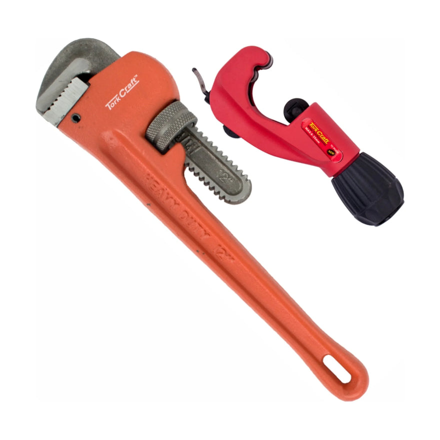 Tork Craft Pipe & Tube Cutter 6-35mm TCPC635 + Pipe Wrench 300mm TC602300 - image 01