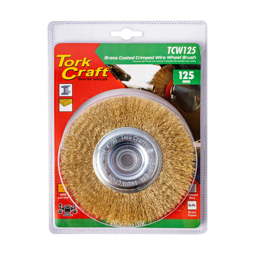 Tork Craft Wire Wheel Brush 125mm X 14mm X 16mm Arbor With 1/2' Bush - image 01