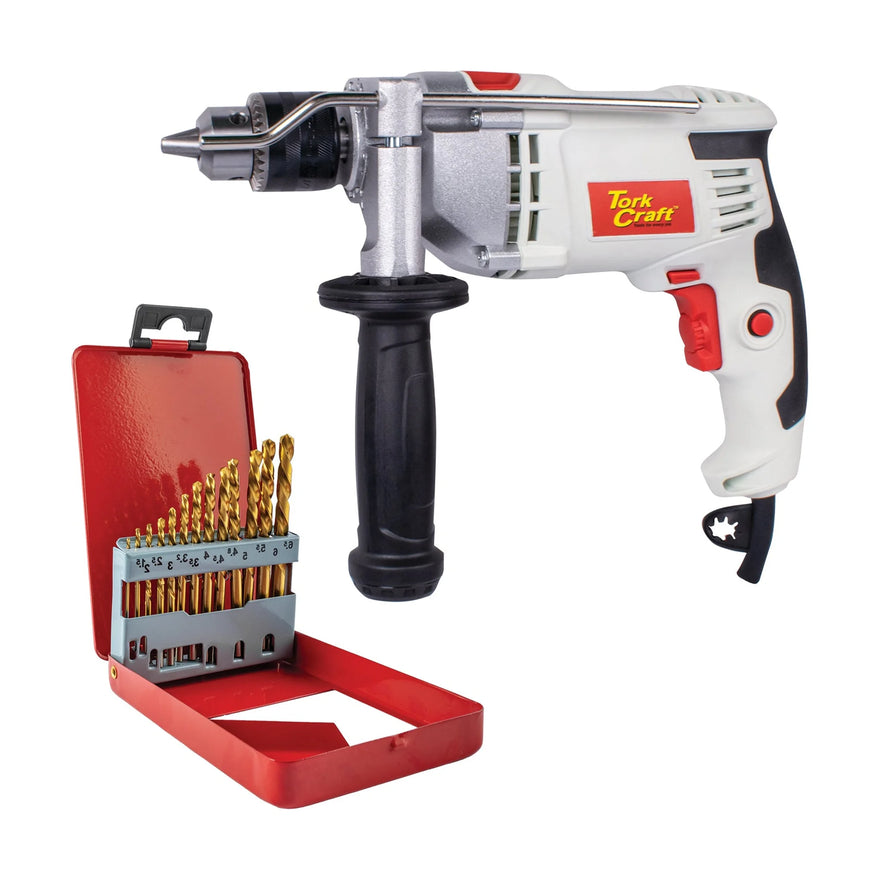 Tork Craft Impact Drill TCID0850 + NR02013 Tin Drill Set - image 01