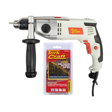 Tork Craft Impact Drill TCID1100 + NR00013 Combo Drill Set - image 01