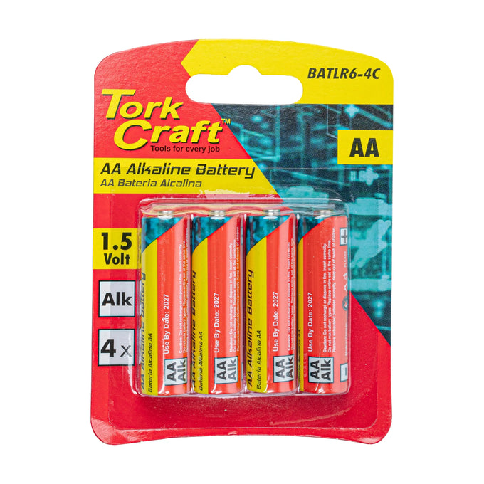 Tork Craft Battery AA 1.5v 4 Pack Alkaline - image 01