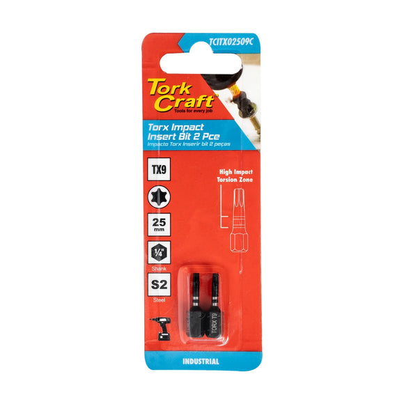 Tork Craft Torx Tx 9 Impact Insert Bit 25mm 2pc - image 01