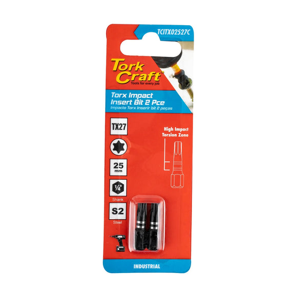 Tork Craft Torx Tx 27 Impact Insert Bit 25mm 2pc - image 01