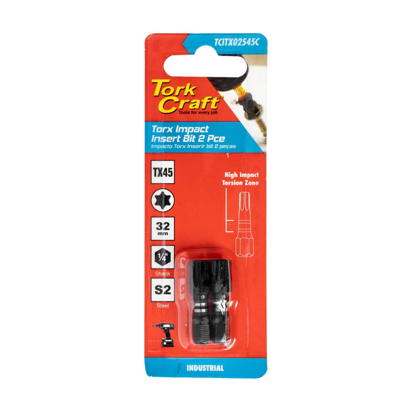 Tork Craft Torx Tx 45 Impact Insert Bit 25mm 2pc - image 01