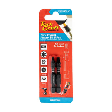 Tork Craft Torx Tx 15 Impact Power Bit 50mm 2pc - image 01