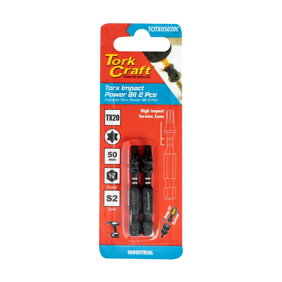 Tork Craft Torx Tx 20 Impact Power Bit 50mm 2pc - image 01