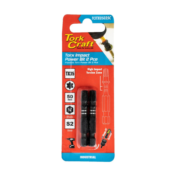 Tork Craft Torx Tx 35 Impact Power Bit 50mm 2pc - image 01