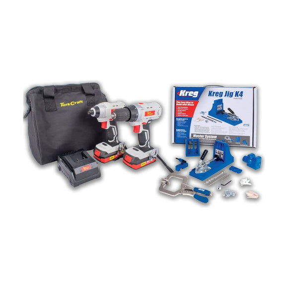 Tork Craft Drill & Impact Driver & Kreg Jig K4 Twin Pack TC20002 - image 01