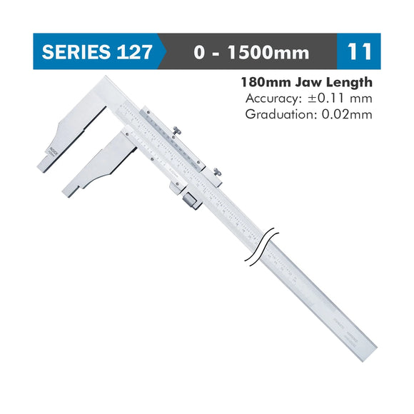 Accud Vernier Caliper 1500mm 0.11mm Accuracy 180mm 0.02mm Graduation Stainless Steel - image 01