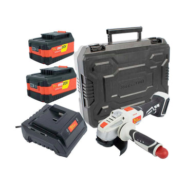 Tork Craft Angle Grinder 20v 115mm + Std. Charger. & 2 X 4.0Ah Batteries - image 01