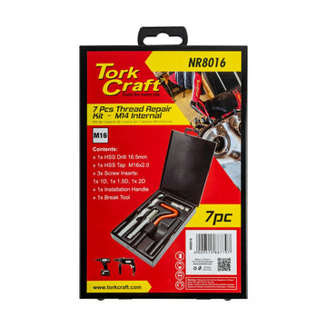 Tork Craft Thread Repair Kit 7pc M16 X 2.0mm Internal (metal Box) - image 01