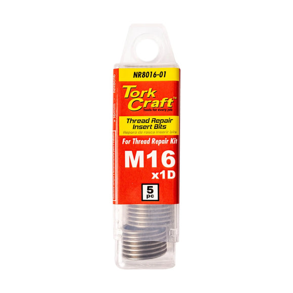 Tork Craft Thread Repair Kit M16 X 1d Replacement Inserts 5pce - image 01
