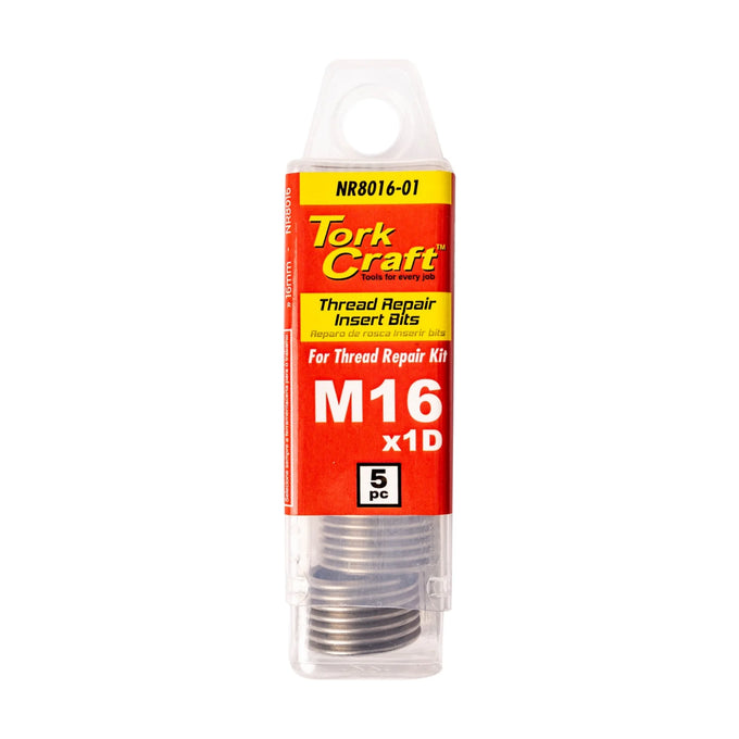 Tork Craft Thread Repair Kit M16 X 1d Replacement Inserts 5pce - image 01