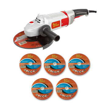 Tork Craft Angle Grinder 230mm TCAG0230 + Combo105 230mm Steel Cutting Discs - image 01
