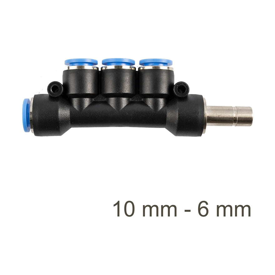 AirCraft Red Insert Manifold Side 4-Port PU 10mm- 6mm - image 01