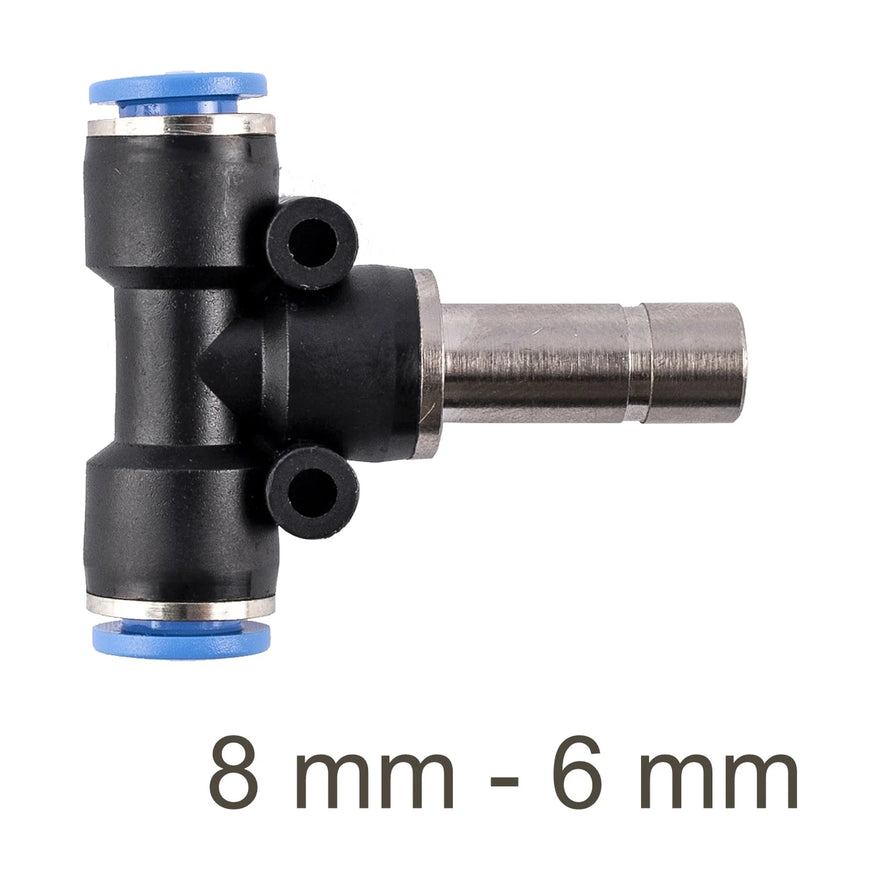 AirCraft Red Insert T-Joint PU 8mm- 6mm - image 01