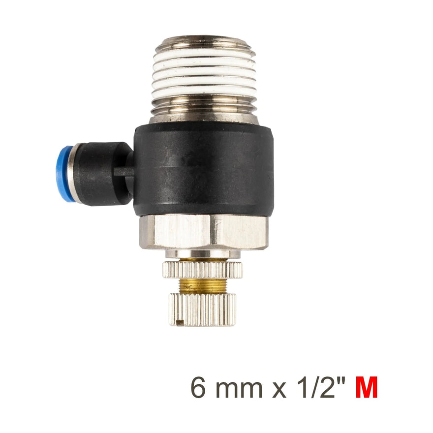 AirCraft Flow Control Swivel Elbow PU 6mmX 1/2' M - image 01