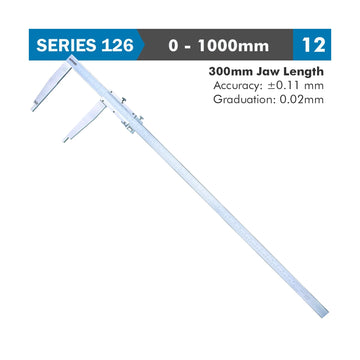 Accud Vernier Caliper 1000mm 0.11mm Accuracy 300mm 0.02mm Graduation Stainless Steel - image 01
