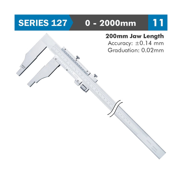 Accud Vernier Caliper 2000mm 0.14mm Accuracy 200mm 0.02mm Graduation Stainless Steel - image 01