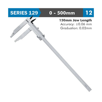 Accud Vernier Caliper 500mm 0.06mm Accuracy 150mm 0.02mm Graduation Stainless Steel - image 01
