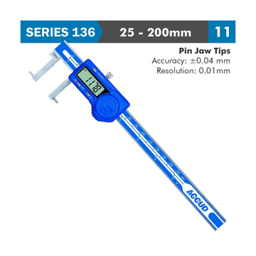 Accud Digital Caliper 25-200mm 0.04mm Accuracy Inside Point 0.01mm Resolution Stainless Steel - image 01