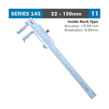 Accud Vernier Caliper 22-150mm 0.04mm Accuracy 0.02mm Graduation Inside Neck Stainless Steel - image 01