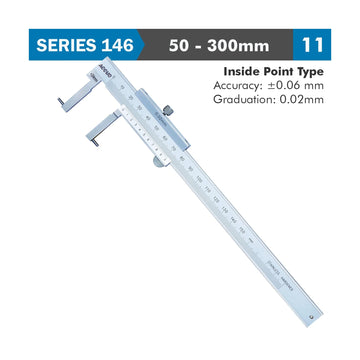 Accud Vernier Caliper 50-300mm 0.06mm Accuracy 0.02mm Graduation Inside Point Stainless Steel - image 01