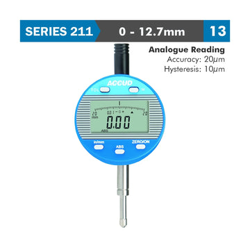 Accud Digital Indicator Flat Back 12.7mm / 0.5in - image 01