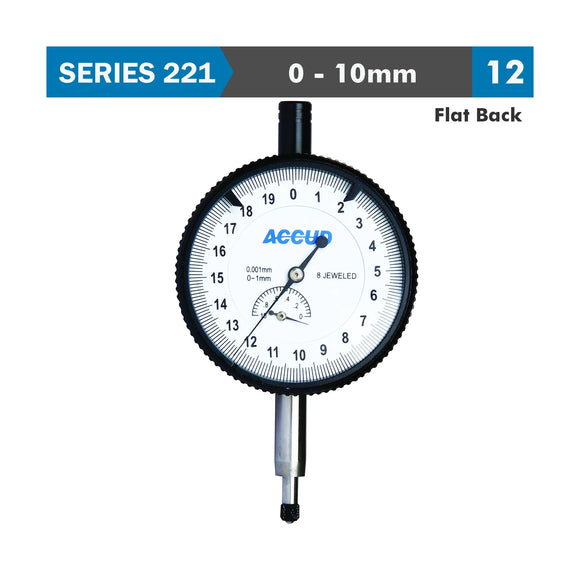 Accud Dial Indicator Flat Back 10mm - image 01