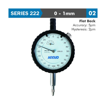 Accud Dial Indicator 1mm 0.001mm Graduation Flat Back - image 01