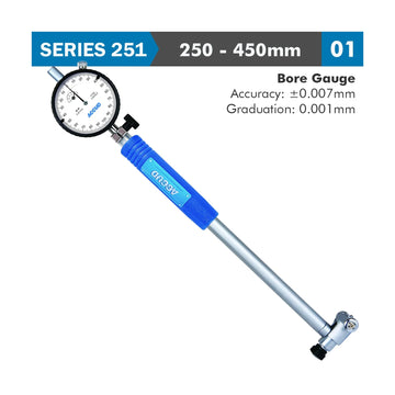 Accud Dial Bore Gauge 250-450mm 0.007mm Accuracy 0.001mm Graduation - image 01