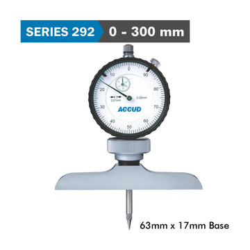 Accud Dial Depth Gauge 300mm 0.01mm Graduation 63 x 17mm Base - image 01