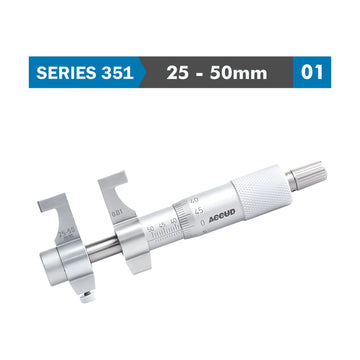 Accud Inside Micrometer 25-50mm with Setting Ring 0.008mm Accuracy 0.01mm Graduation - image 01