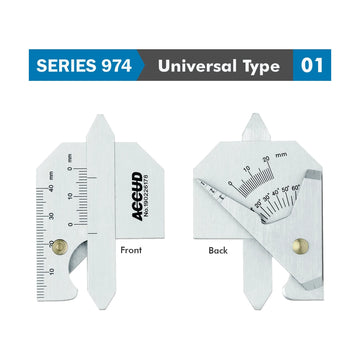 Accud Welding Gauge 7 x Measuring Appl. 10,20,1-35,40mm,60° Range Stainless Steel - image 01