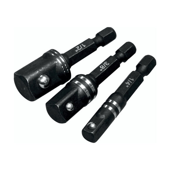 Tork Craft Impact Socket Adaptor 3pc Set 1/4' 3/8' 1/2' - image 01