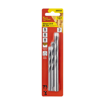 Tork Craft Drill Bit Wood 3pc Set 5-6-8mm - image 01