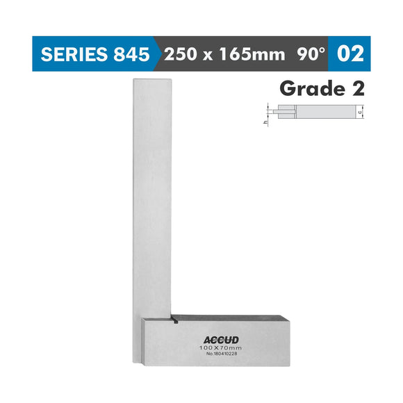 Accud Machinist Square Wide Base 250 x 165mm Grade 2 DIN 875 - image 01