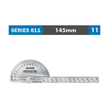 Accud Protractor 90mm x 145mm 0-180° Range 0.3° Accuracy - image 01