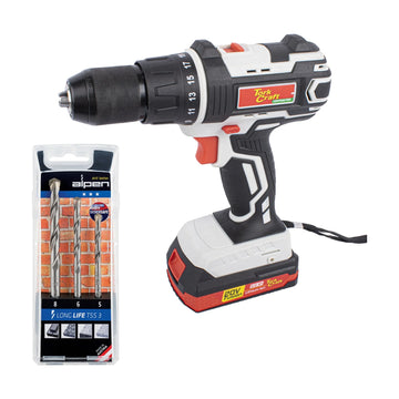 Tork Craft Impact Driver TC20030 With Masonry Drill Set Alpen TSS3 - image 01