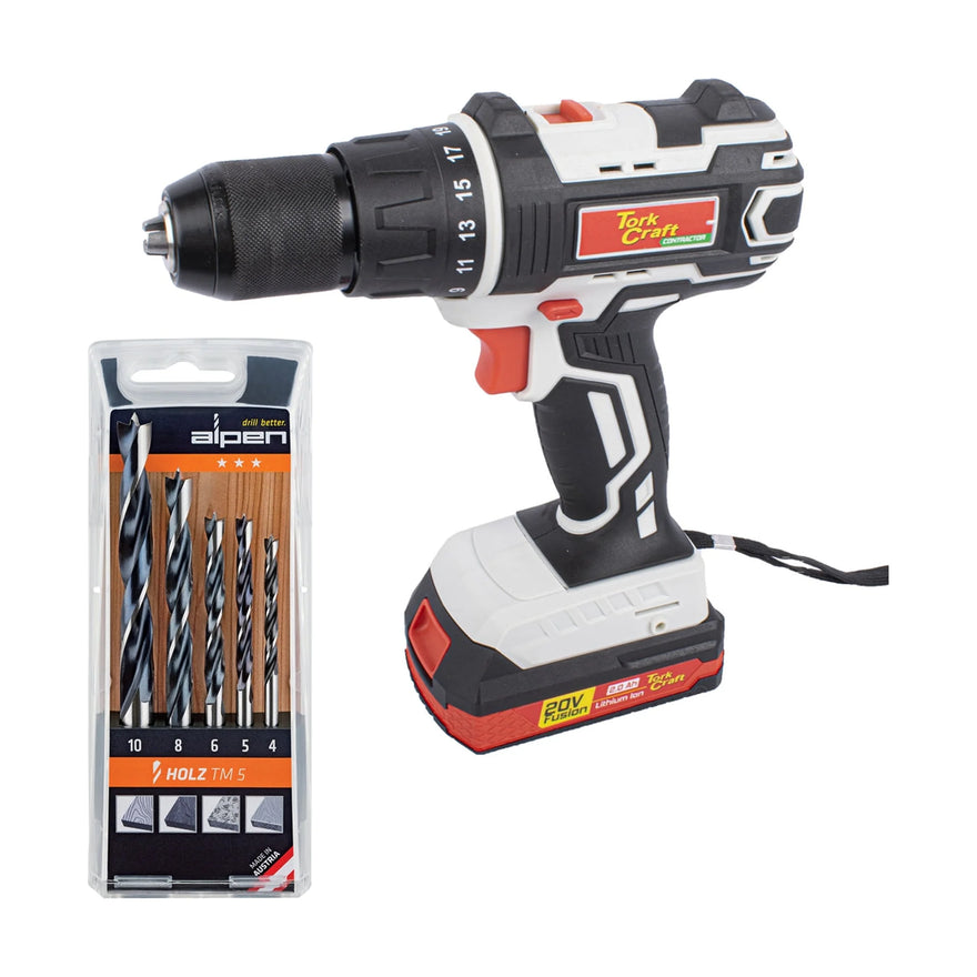 Tork Craft Impact Driver TC20030 With Wood Drill Set Alpen TM5 - image 01