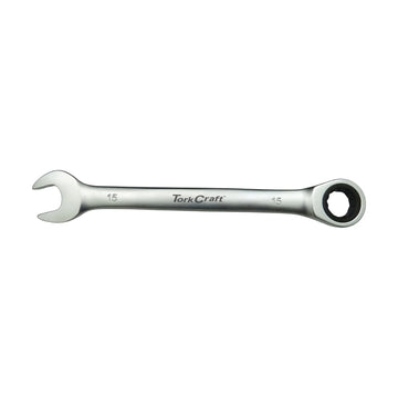 Tork Craft Combination Ratchet Wrench 15mm Fixed Head Spanner - image 01