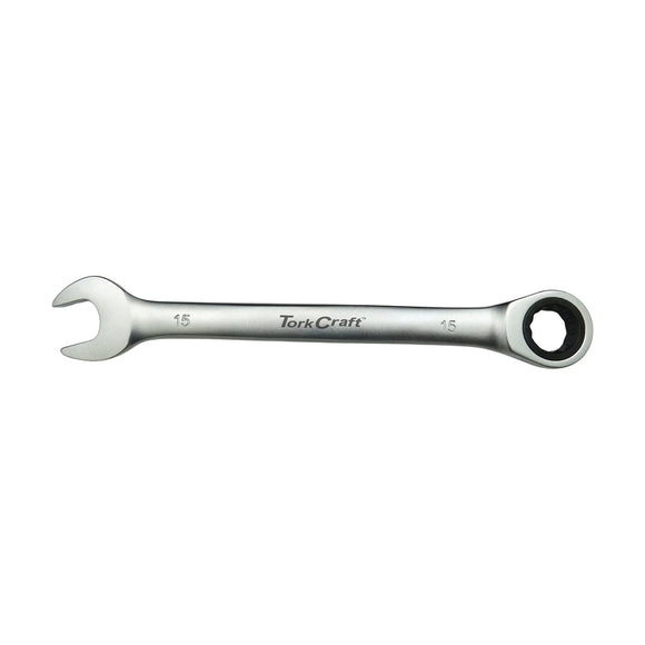 Tork Craft Combination Ratchet Wrench 15mm Fixed Head Spanner - image 01