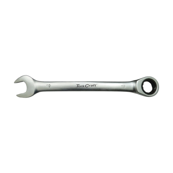 Tork Craft Combination Ratchet Wrench 19mm Fixed Head Spanner - image 01