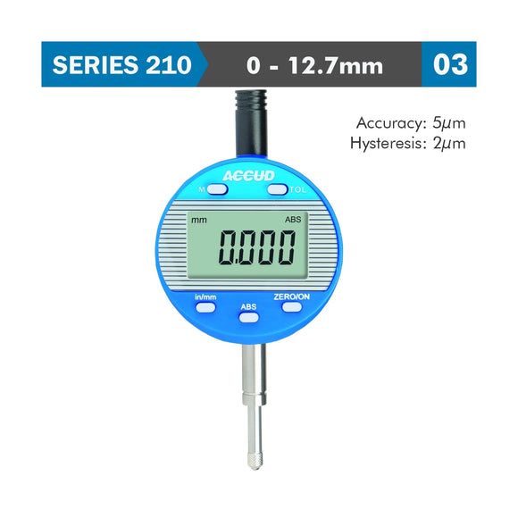 Accud Digital Indicator Flat & Lug Back 12.7mm 0.001mm / 0.00005in - image 01