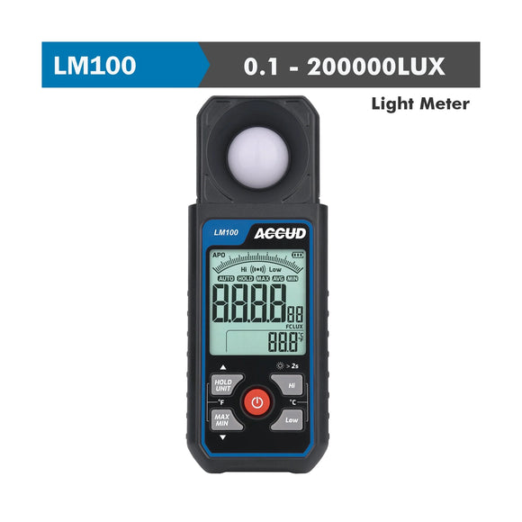 Accud Light Meter 0.1-200000Lux Range 6% Accur 400-700mm Light Wave Length - image 01