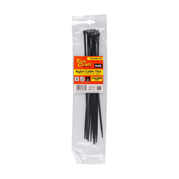 Tork Craft Nylon Cable Ties 4.8mm X 300mm Black 10pc - image 01