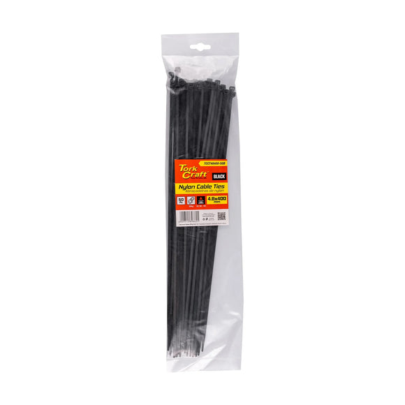 Tork Craft Nylon Cable Ties 4.8mm X 400mm Black 50pc - image 01