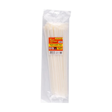 Tork Craft Nylon Cable Ties 7.6mm X 400mm White 100pc - image 01